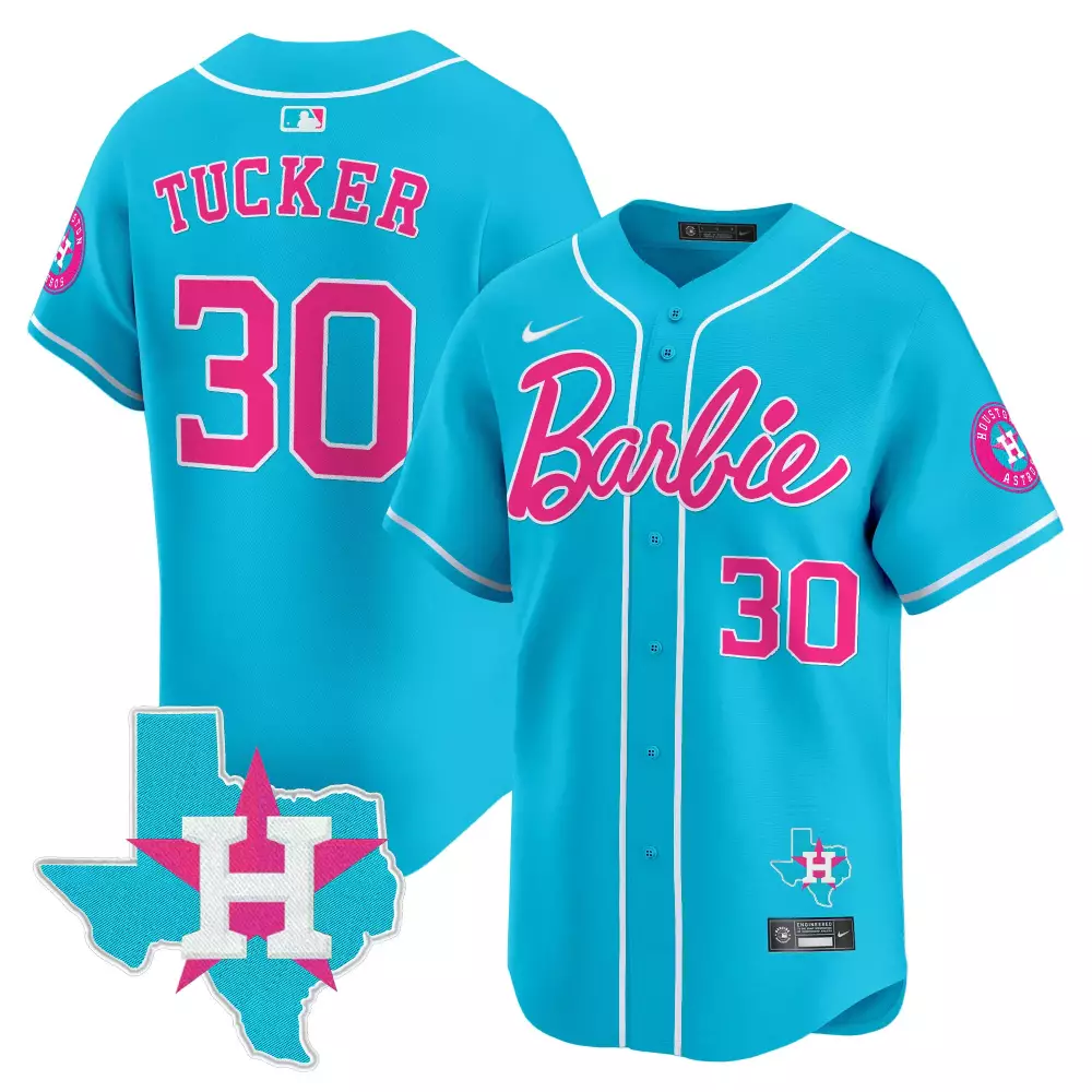 kyle tucker light blue unisex houston astros barbie vapor premier limited jersey all stitched