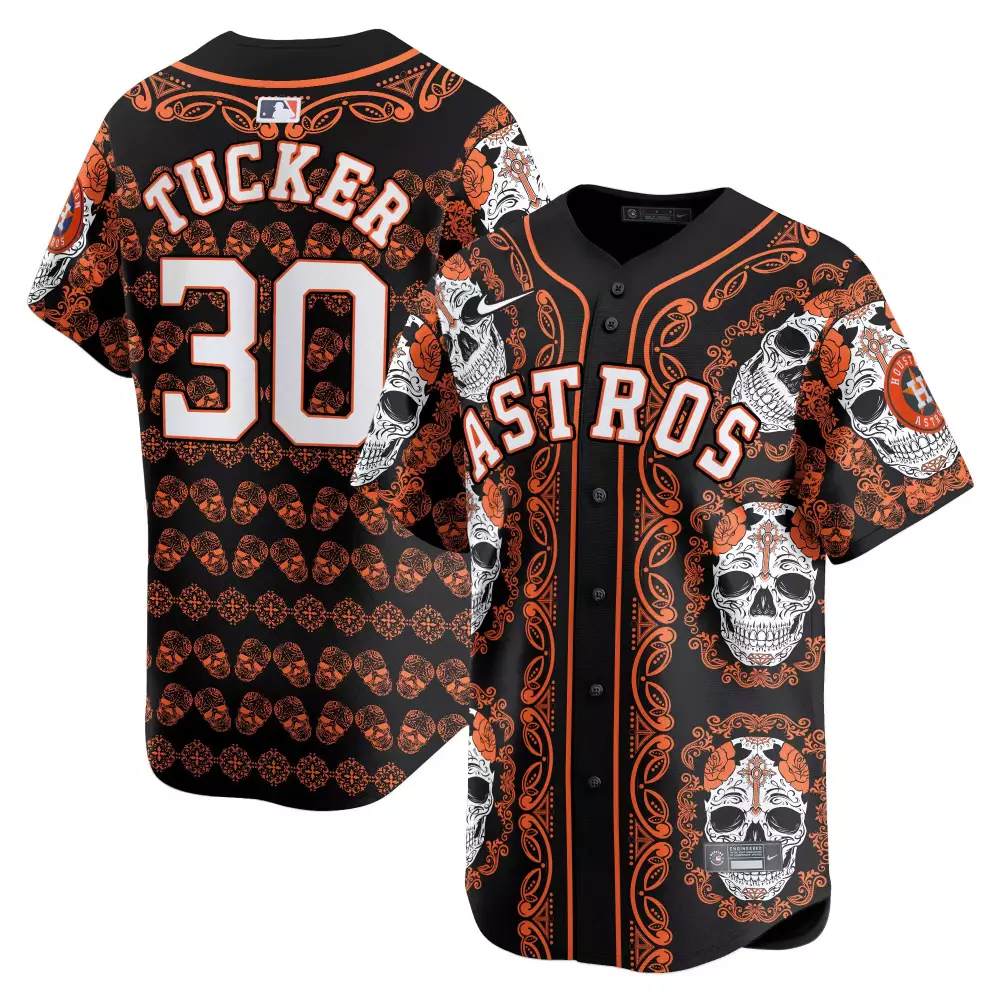 kyle tucker orange mens houston astros paisley mexico vapor premier limited jersey v4 printed