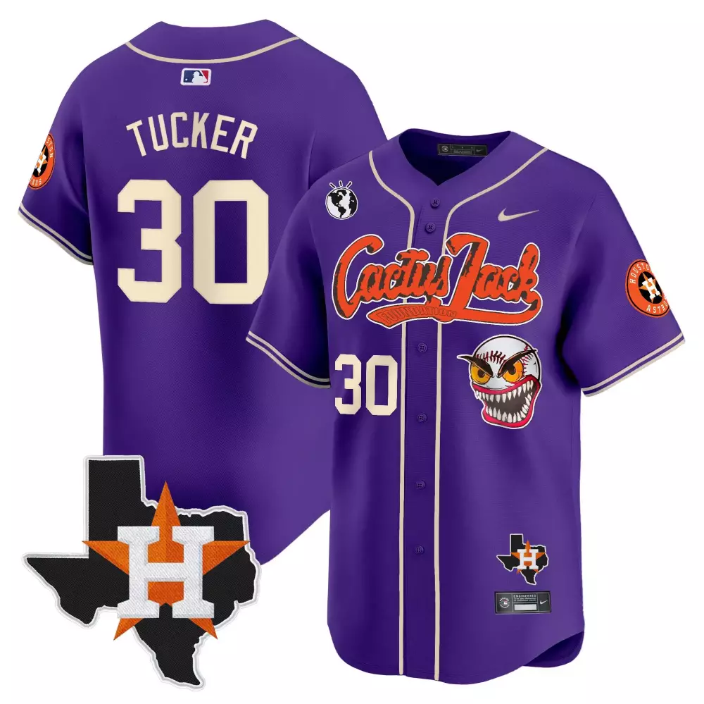 kyle tucker purple mens houston astros cactus jack patch vapor premier limited jersey v11 stitched