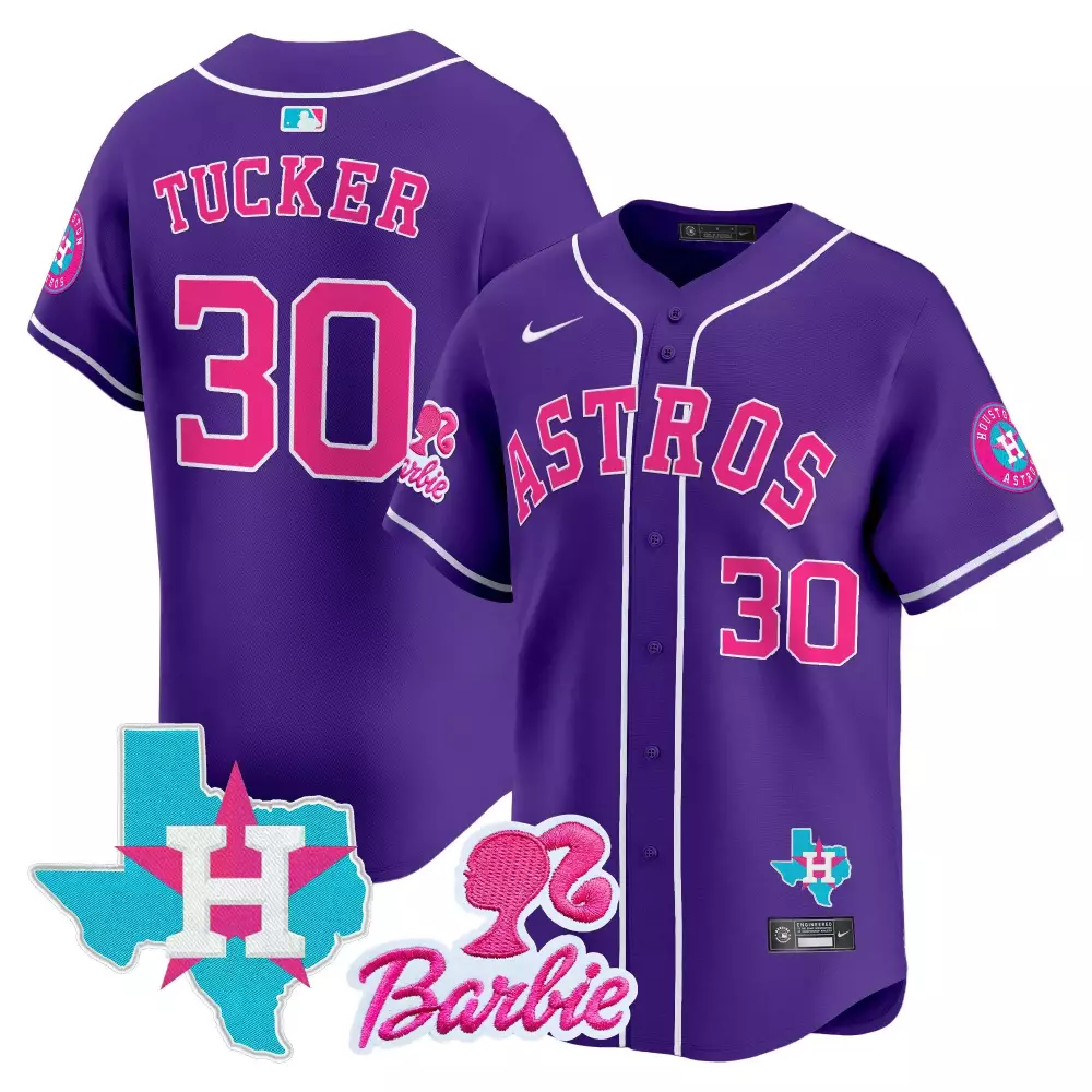 kyle tucker purple unisex houston astros barbie patch vapor premier limited jersey all stitched
