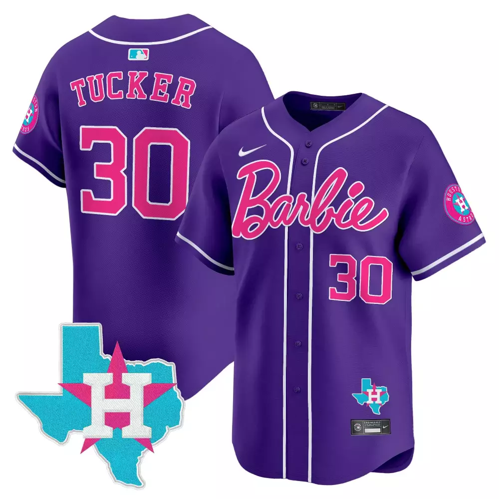 kyle tucker purple unisex houston astros barbie patch vapor premier limited jersey all stitched