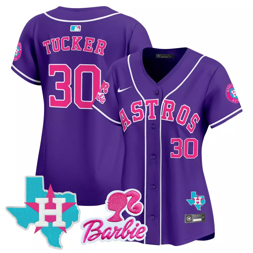 kyle tucker purple unisex houston astros barbie patch vapor premier limited jersey all stitched