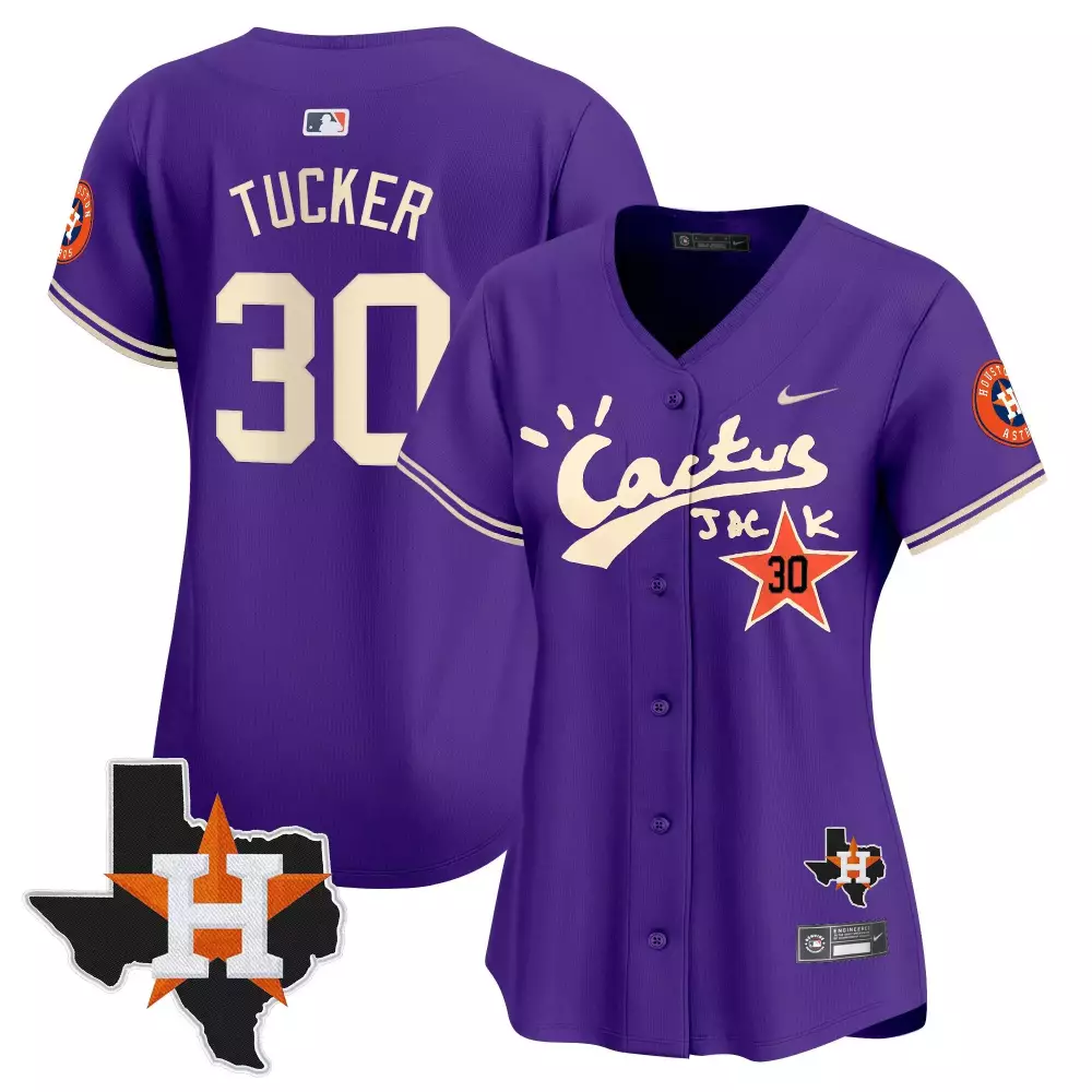kyle tucker purple unisex houston astros barbie patch vapor premier limited jersey all stitched
