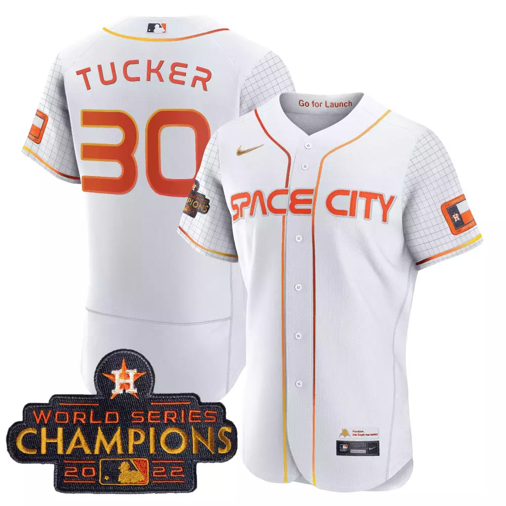 Kyle Tucker Houston Astros 2023 Space City Champions Flex Jersey | Black Stitched | Fan Gear for Men, Women & Youth