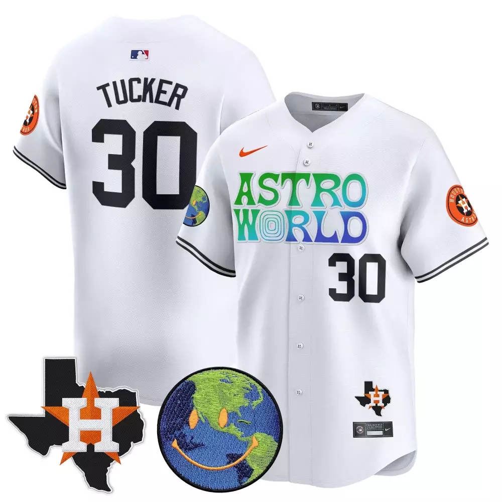 kyle tucker white mens houston astros aztec warrior skull vapor premier limited jersey v2 printed