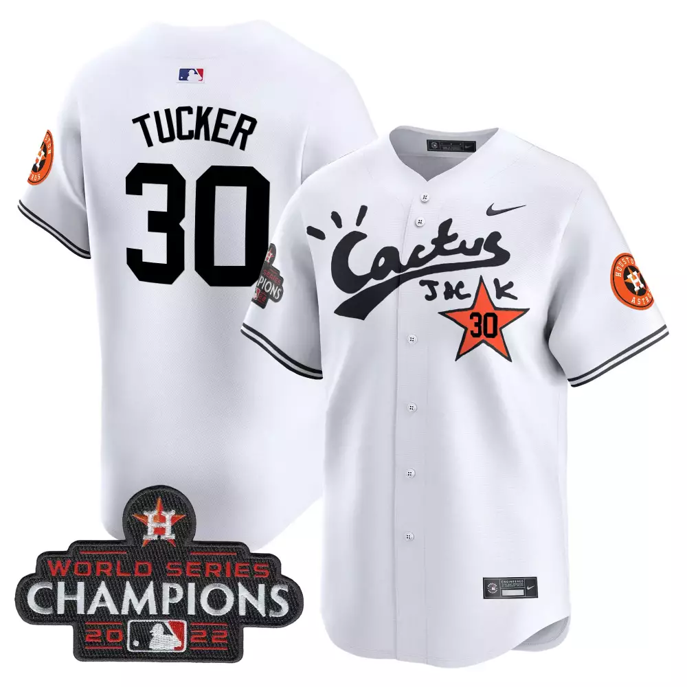 kyle tucker white mens houston astros aztec warrior skull vapor premier limited jersey v2 printed