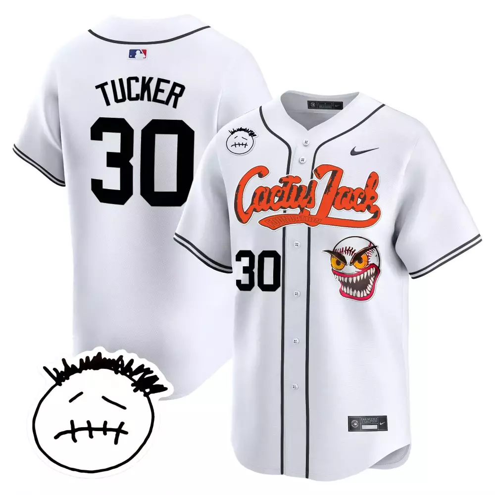 Kyle Tucker Houston Astros Cactus Jack Patch Vapor Premier Limited Jersey V3 | Stitched White | Fan Gear | For Men, Women & Youth
