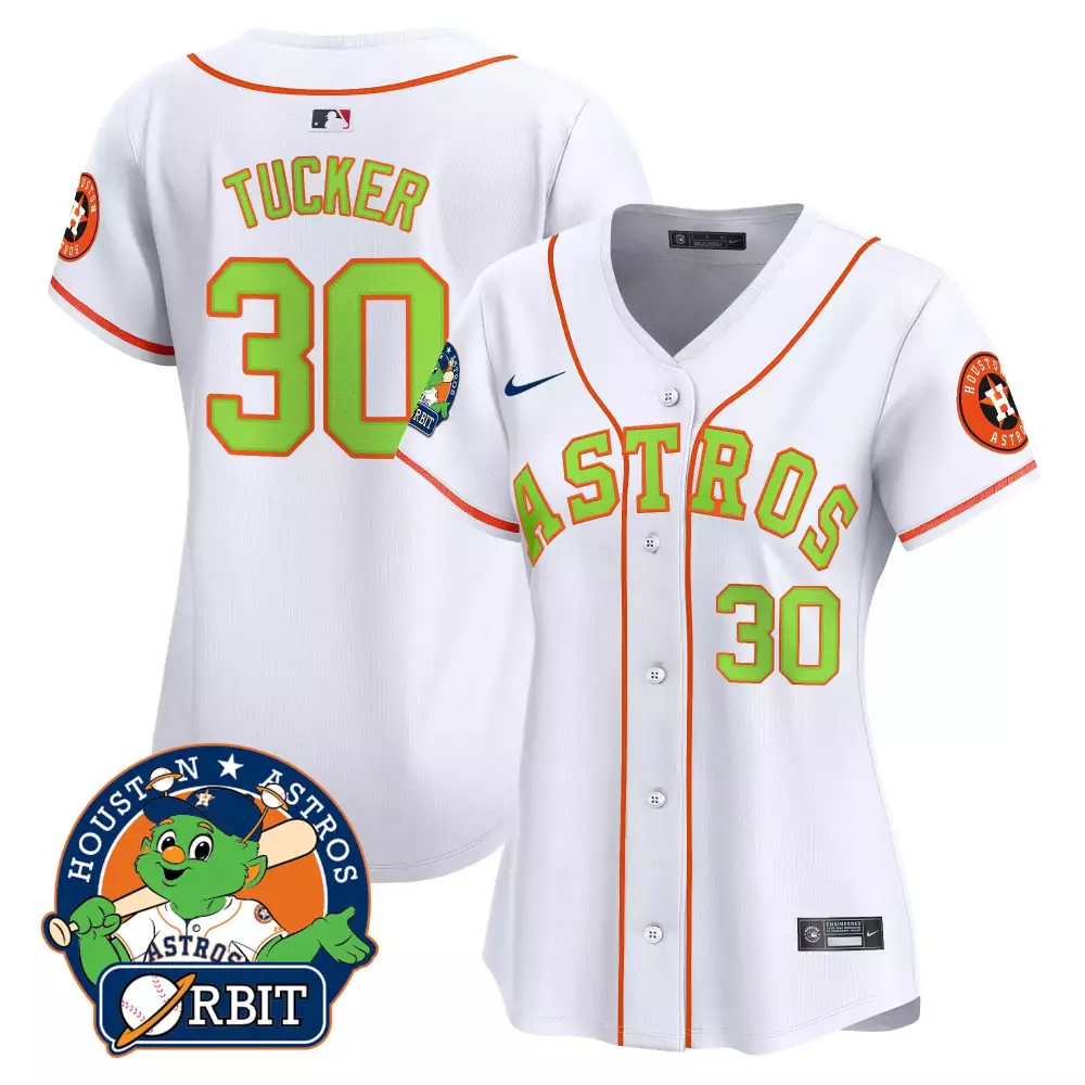 kyle tucker white womens houston astros orbit patch vapor premier limited jersey v2 all stitched