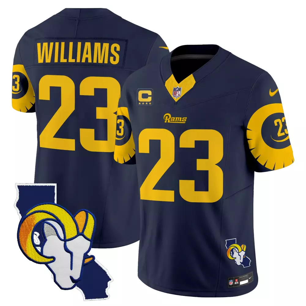 kyren williams men los angeles rams 2025 rivalries vapor limited jersey all stitched