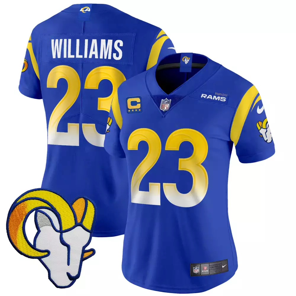 kyren williams royal womens los angeles rams vapor limited jersey v2 all stitched