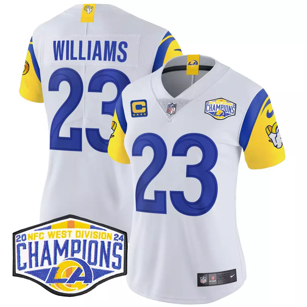 kyren williams white mens los angeles rams vapor limited jersey v2 all stitched