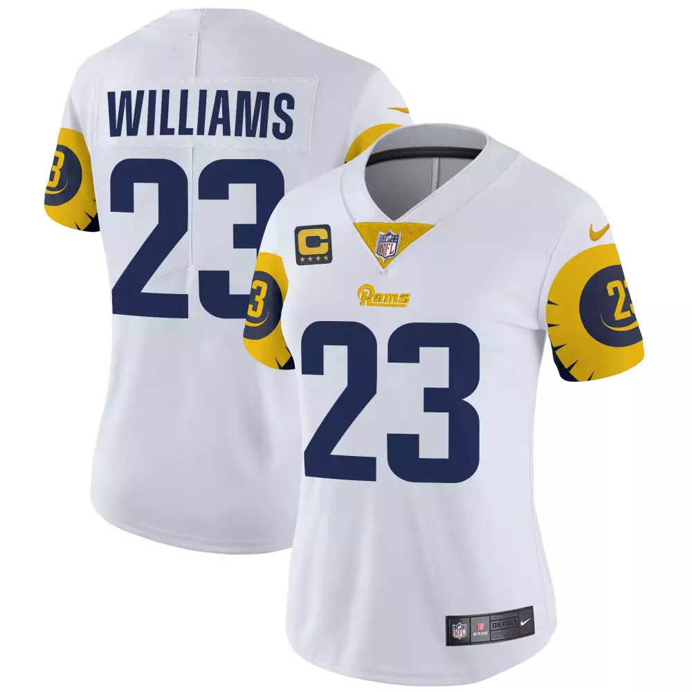 kyren williams white mens los angeles rams vapor limited jersey v2 all stitched