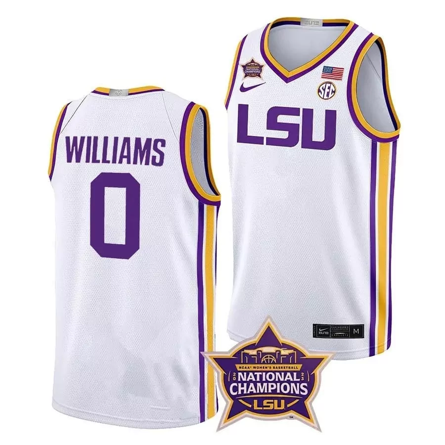 ladazhia williams men lsu tigers college basketball champions white 2023 jersey all stitched