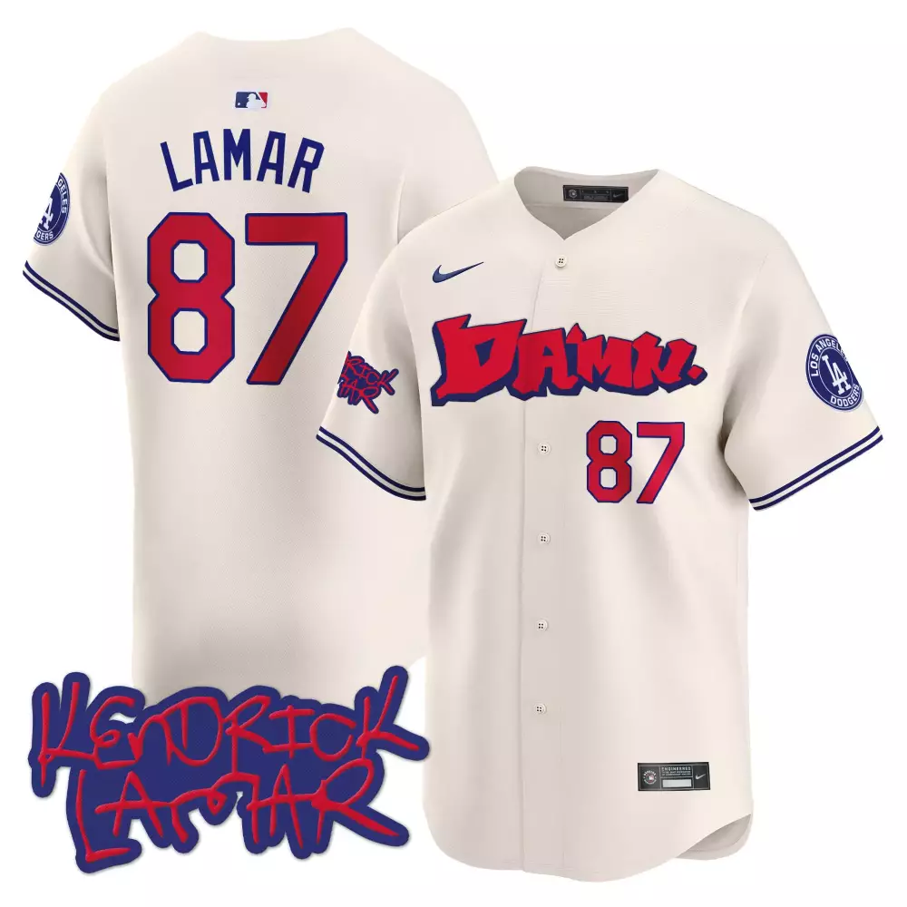 Lamar Kendrick Lamar Jersey | Cream Vapor Premier Stitched | Limited Edition Fan Gear | For Men