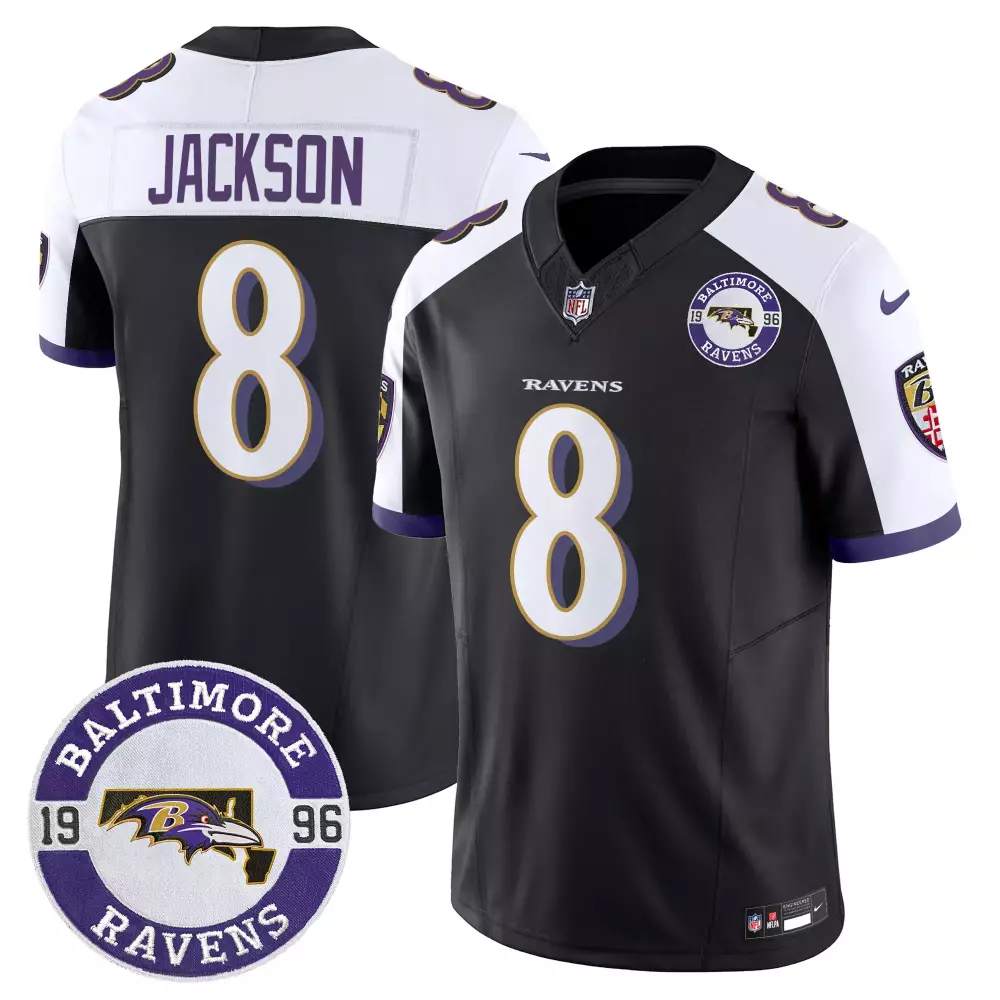 Lamar Jackson Black Alternate Men's Baltimore Ravens 2024 Vapor Limited Jersey | Est 1996 Patch | All Stitched | For Men, Women & Youth