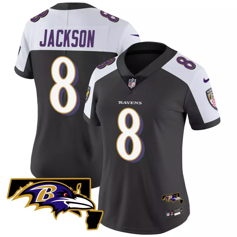 Lamar Jackson Black Alternate Men's Baltimore Ravens Maryland Patch Vapor Limited Jersey | All Stitched | For Men, Women & Youth
