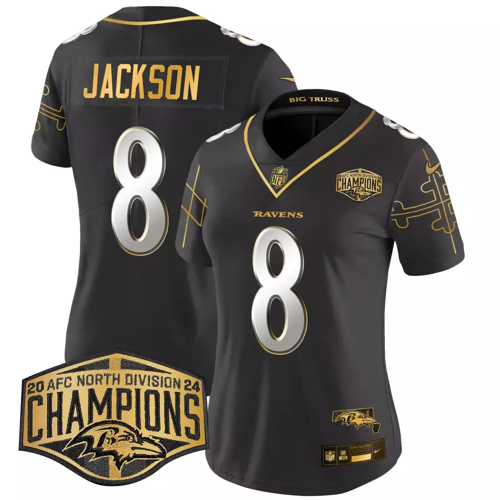 Lamar Jackson Ravens 2023 AFC North Champions Vapor Jersey | Stitched Limited Edition | Fan Gear for Men, Women & Youth