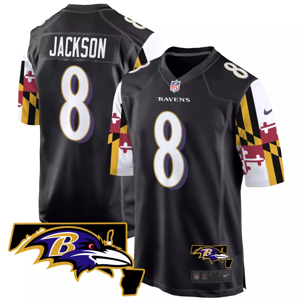lamar jackson black mens baltimore ravens maryland flag back to back afc north champions patch vapor limited jersey all