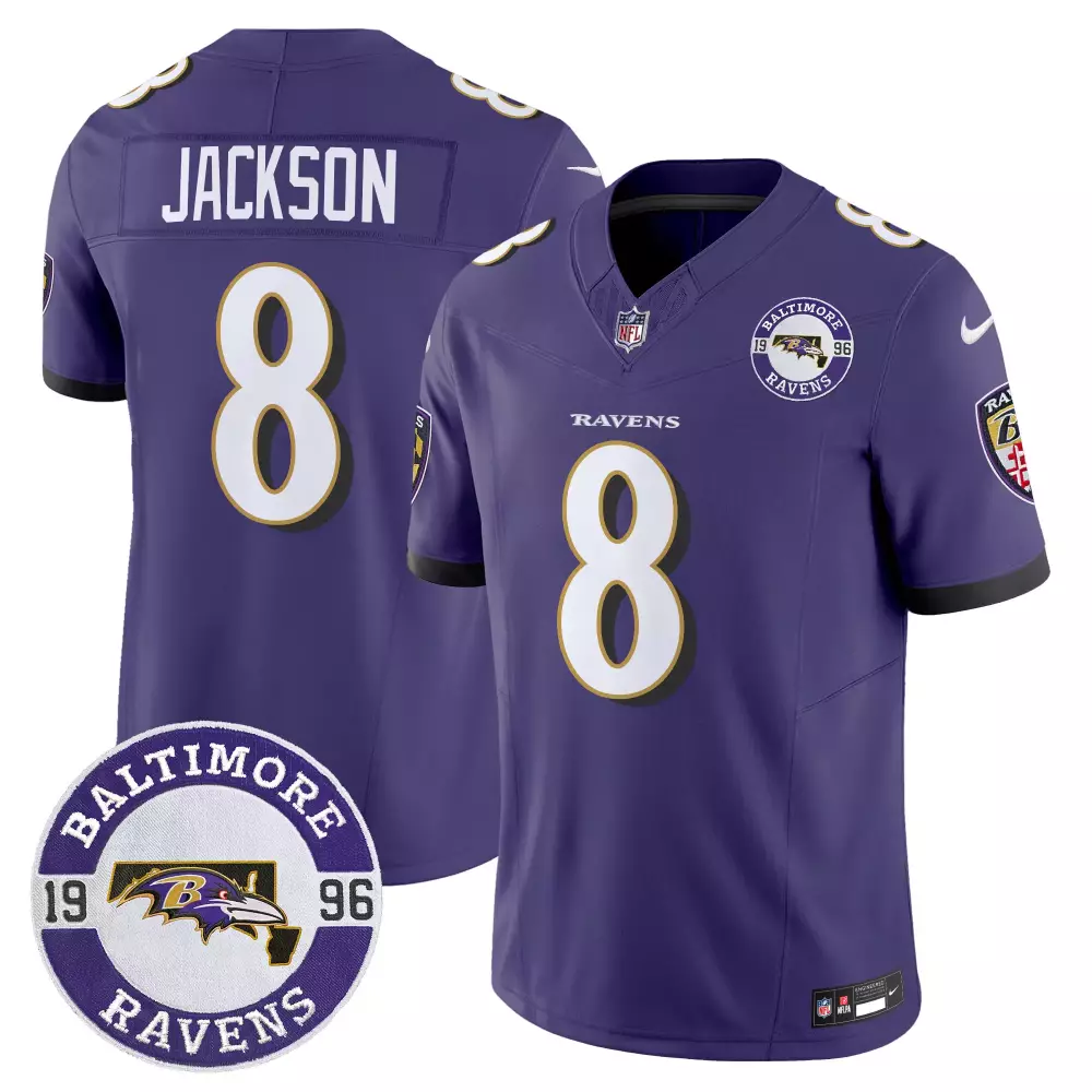 Lamar Jackson Baltimore Ravens Purple 2024 Vapor Limited Jersey Est 1996 Patch | Stitched Fan Gear for All Ages