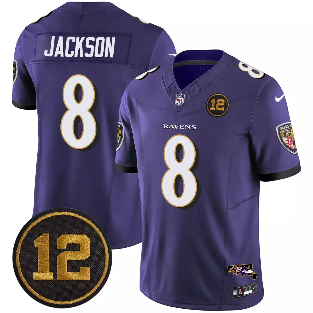 Lamar Jackson Baltimore Ravens Purple Jacoby Jones Patch Vapor Limited Jersey | Stitched Fan Gear for All Ages