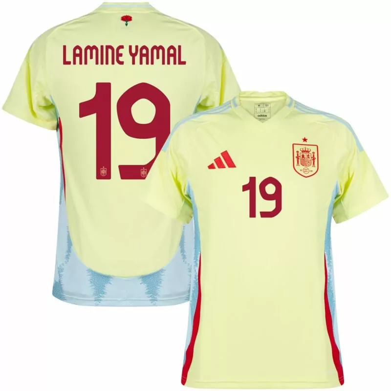 lamine yamal away mens spain 2024 stadium homeaway soccer jersey