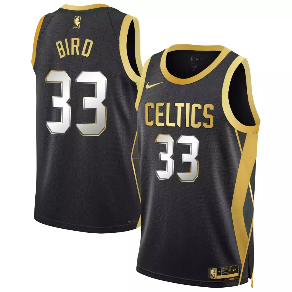 larry bird black gold mens boston celtics 2024 final champions patch swingman jersey v2 all stitched