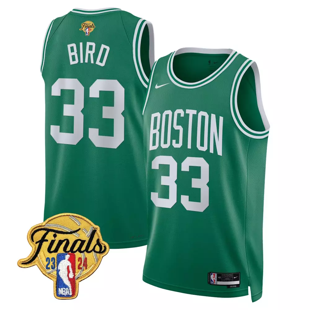 larry bird icon mens boston celtics 2024 finals patch swingman jersey all stitched