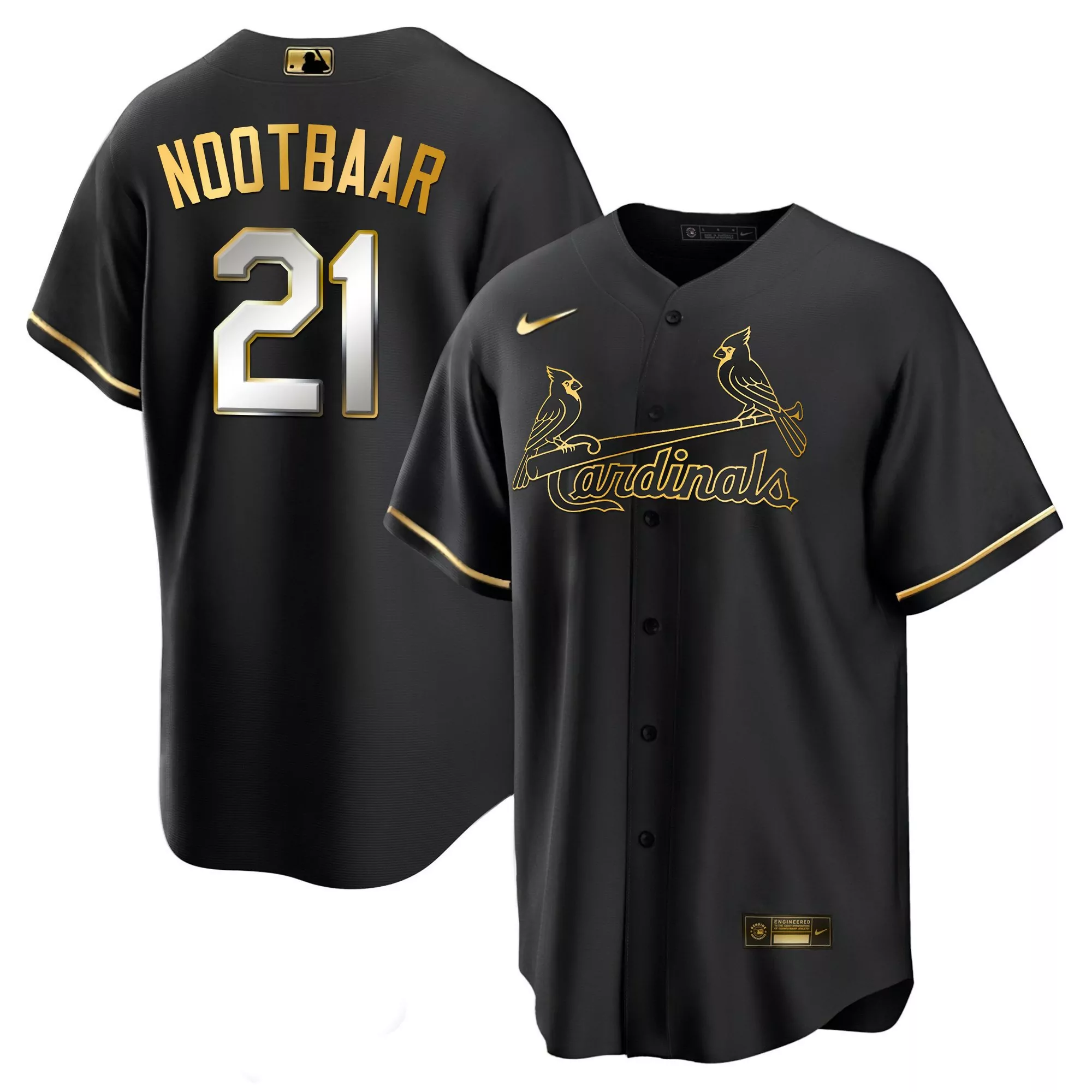 lars nootbaar cool black limited mens st louis cardinals black limited gold jersey all stitched