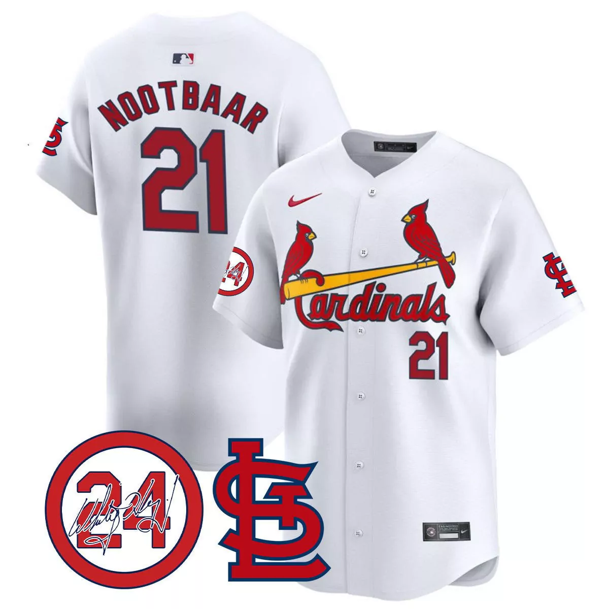 lars nootbaar white mens st louis cardinals memorial vapor premier limited jersey all stitched
