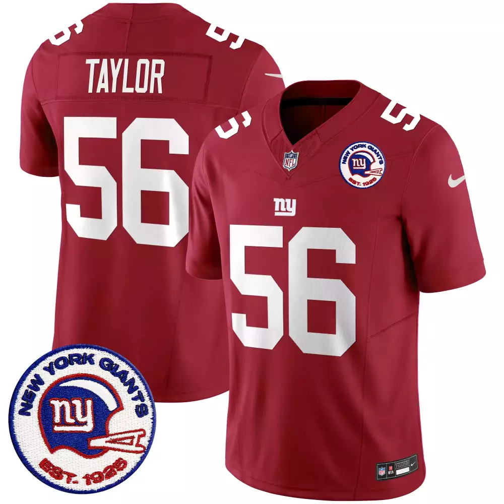 lawrence taylor red mens san francisco giants est 1925 patch vapor limited jersey all stitched