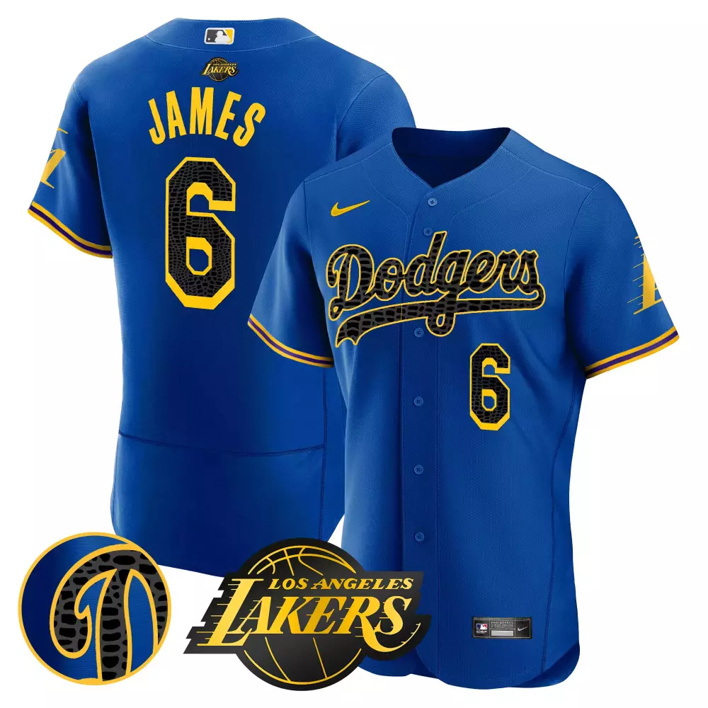 lebron james purple white mens split los angeles dodgers lakers cool base jersey all stitched