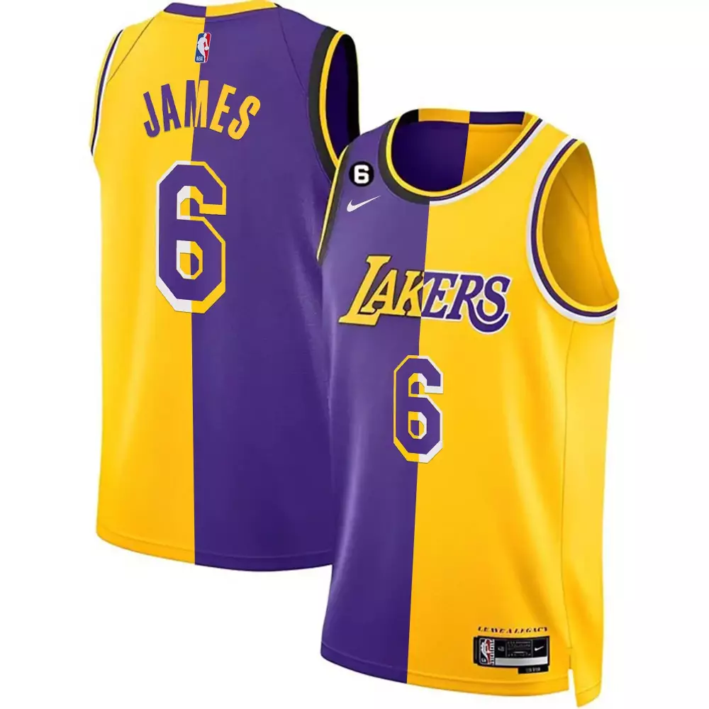 lebron james split mens los angeles lakers 2023 jersey collection all stitched