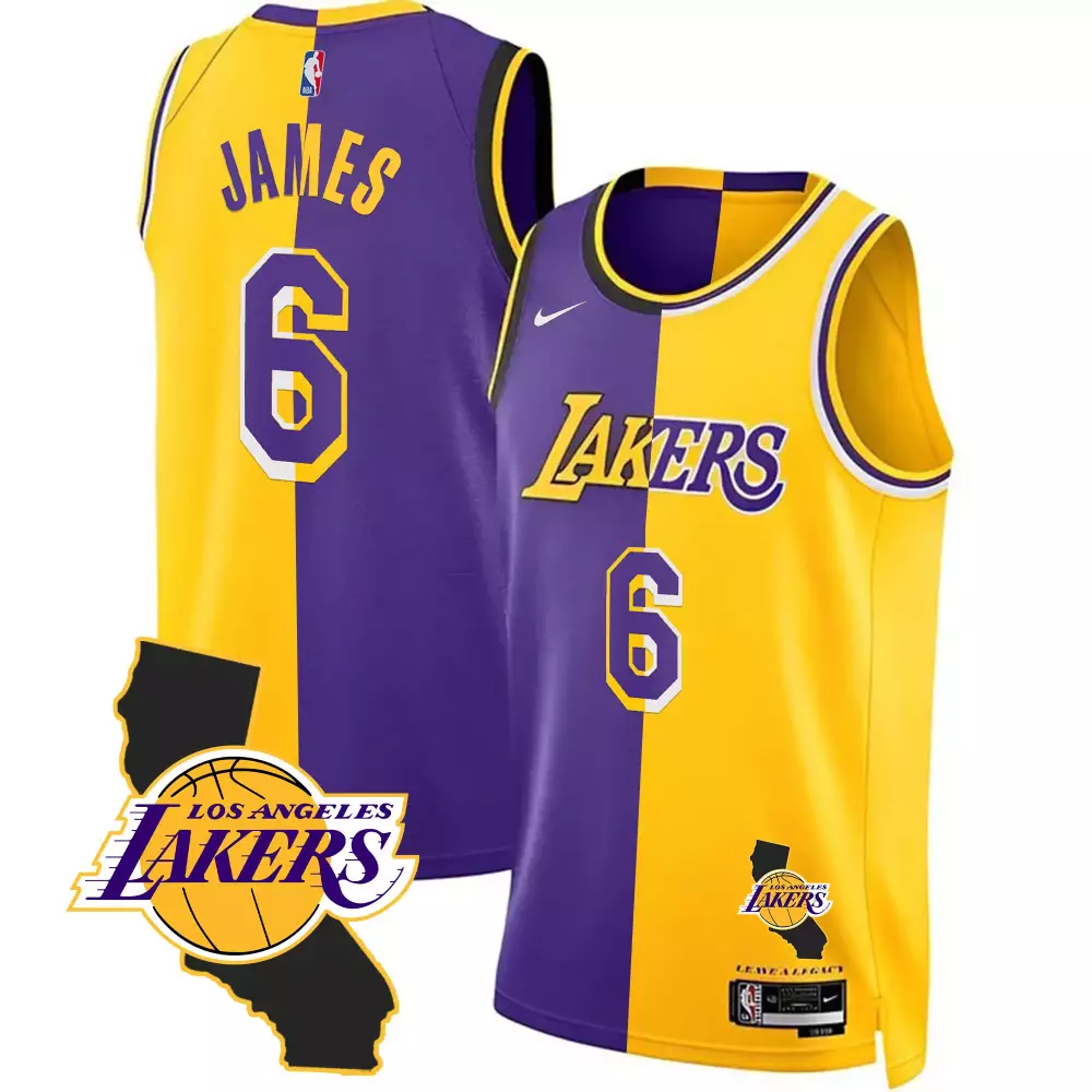 lebron james split mens los angeles lakers 2023 jersey collection all stitched