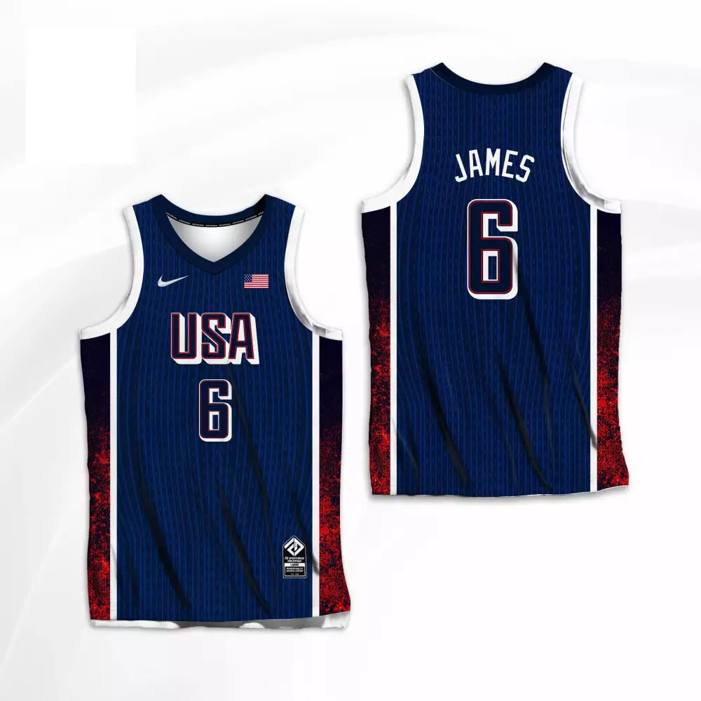 lebron james men mens usa basketball national team 2024 white jersey