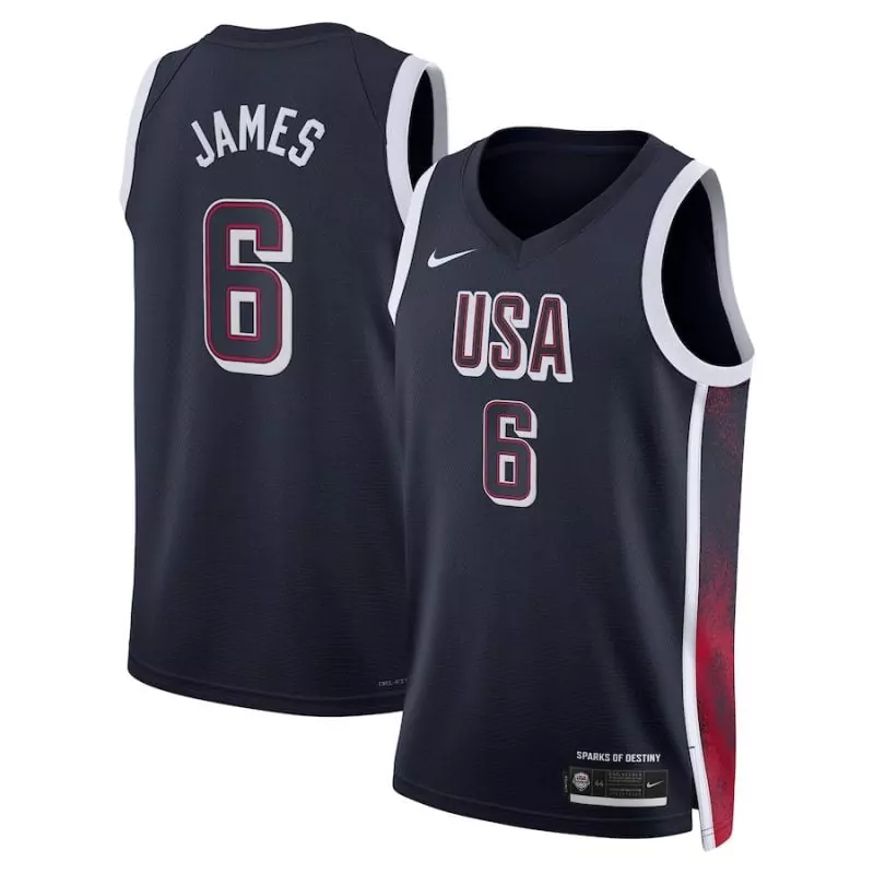 lebron james men mens usa basketball national team 2024 white jersey