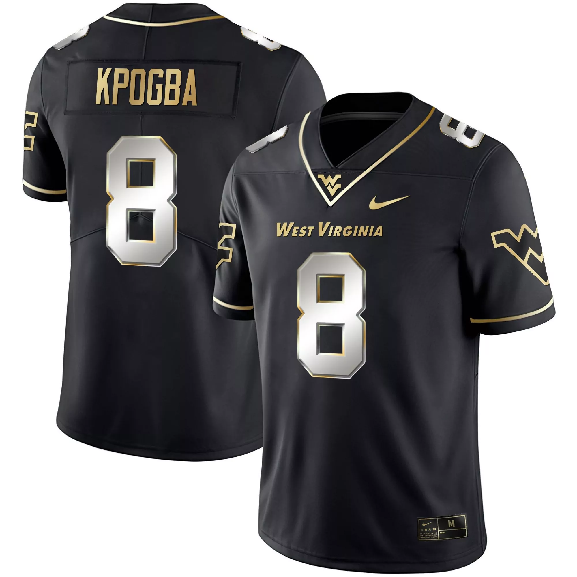 lee kpogba black limited mens west virginia mountaineers black limited gold vapor jersey all stitched