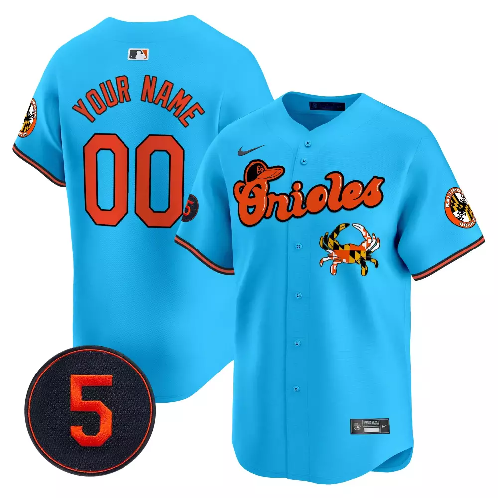 light blue men baltimore orioles robinson patch vapor premier limited custom jersey v6 all stitched