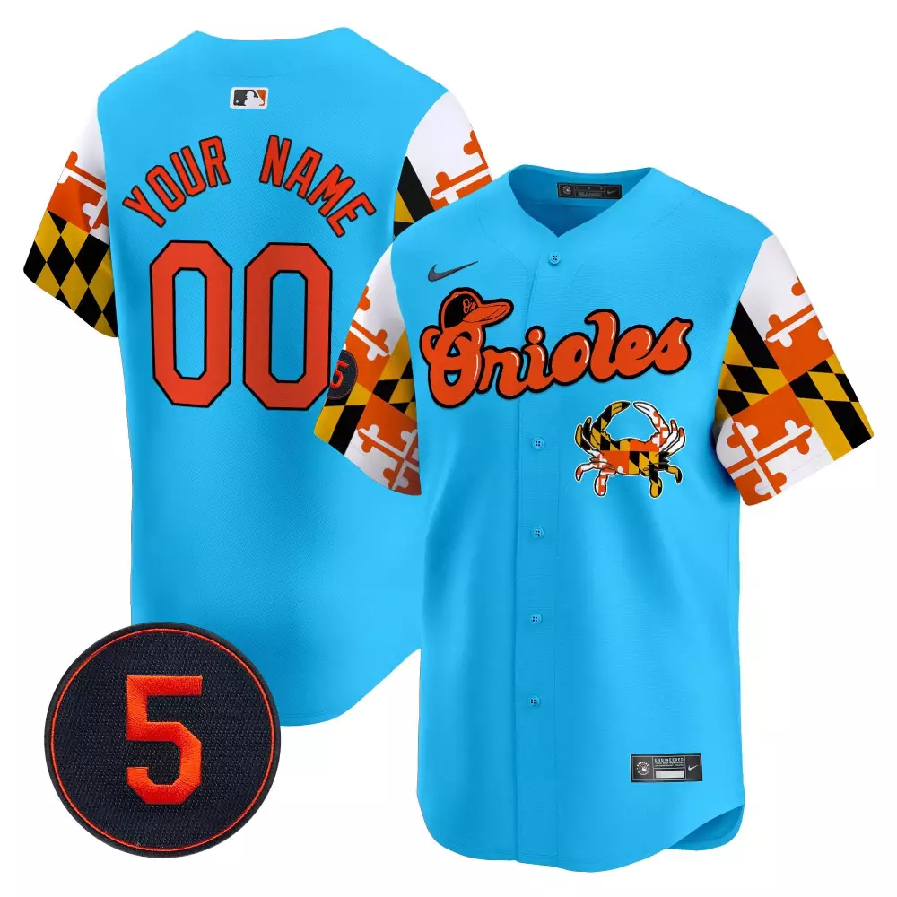 light blue men baltimore orioles robinson patch vapor premier limited custom jersey v6 all stitched