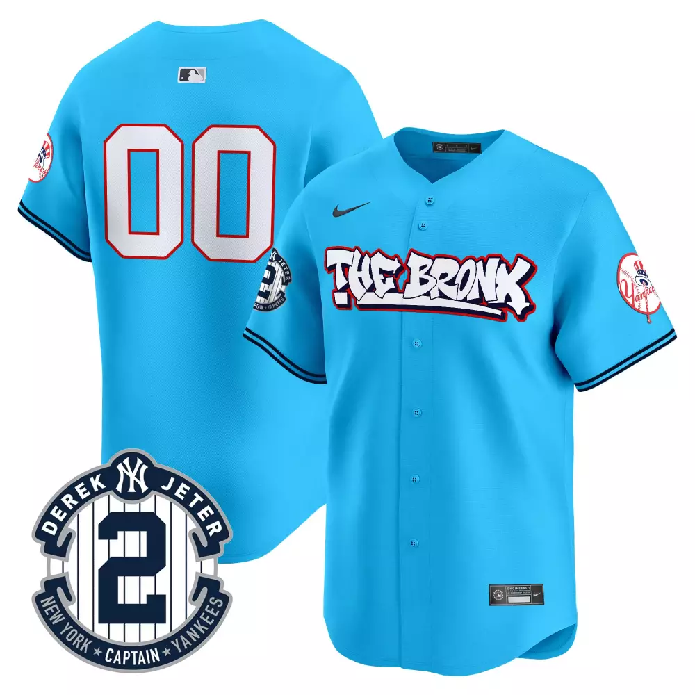 light blue men new york yankees the bronx graffiti vapor premier limited custom jersey v3 all stitched
