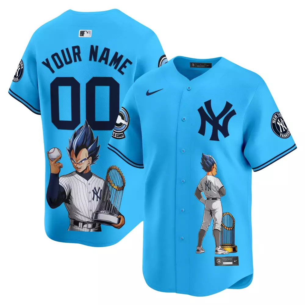 light blue men new york yankees the bronx graffiti vapor premier limited custom jersey v3 all stitched