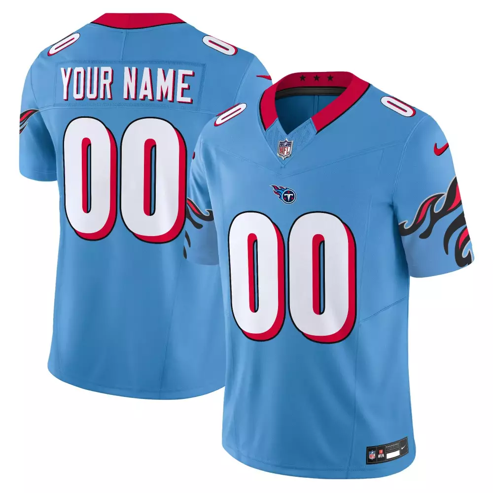 light blue men tennessee titans 1997 throwback limited vapor limited custom jersey all stitched