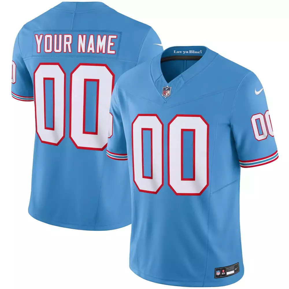 light blue men tennessee titans 1997 throwback limited vapor limited custom jersey all stitched
