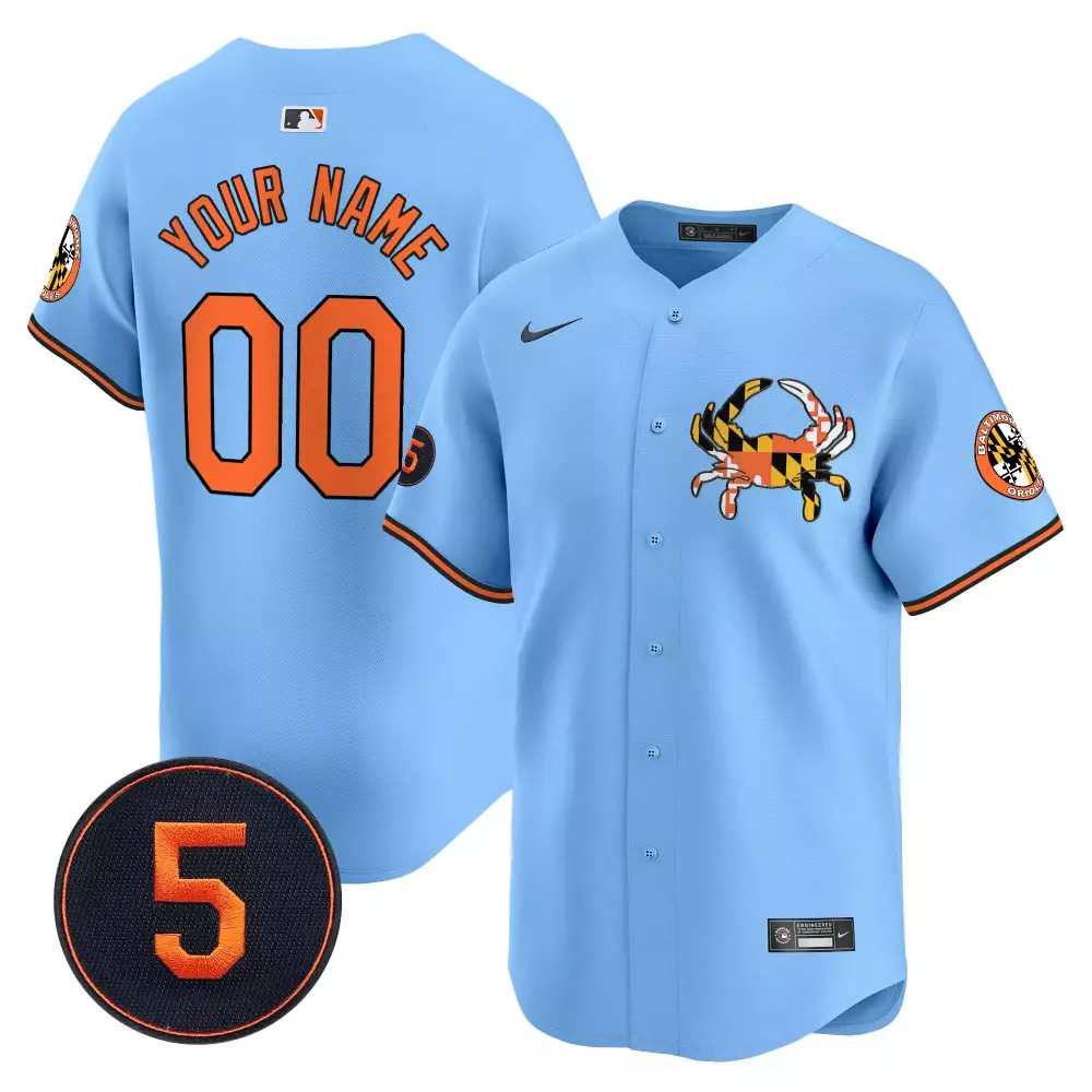 light blue unisex unisex baltimore orioles robinson patch vapor premier limited custom jersey v3 all stitched