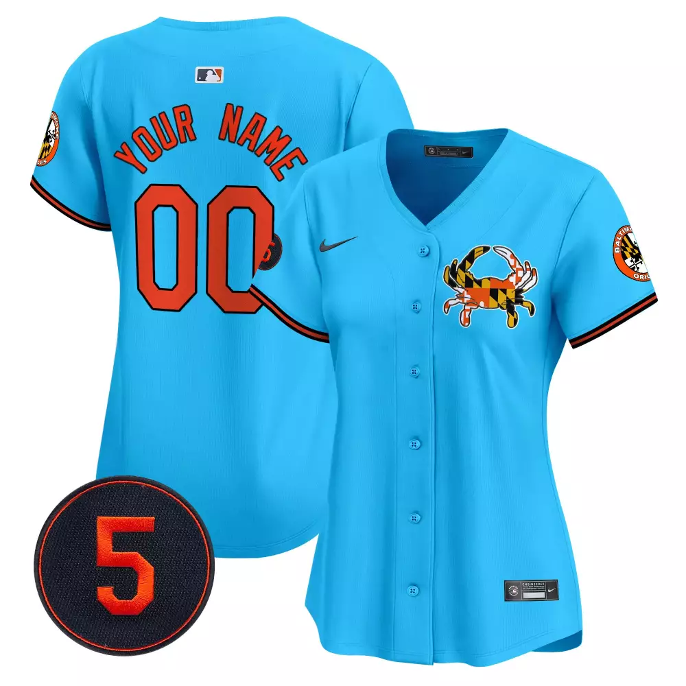 light blue unisex unisex baltimore orioles robinson patch vapor premier limited custom jersey v3 all stitched