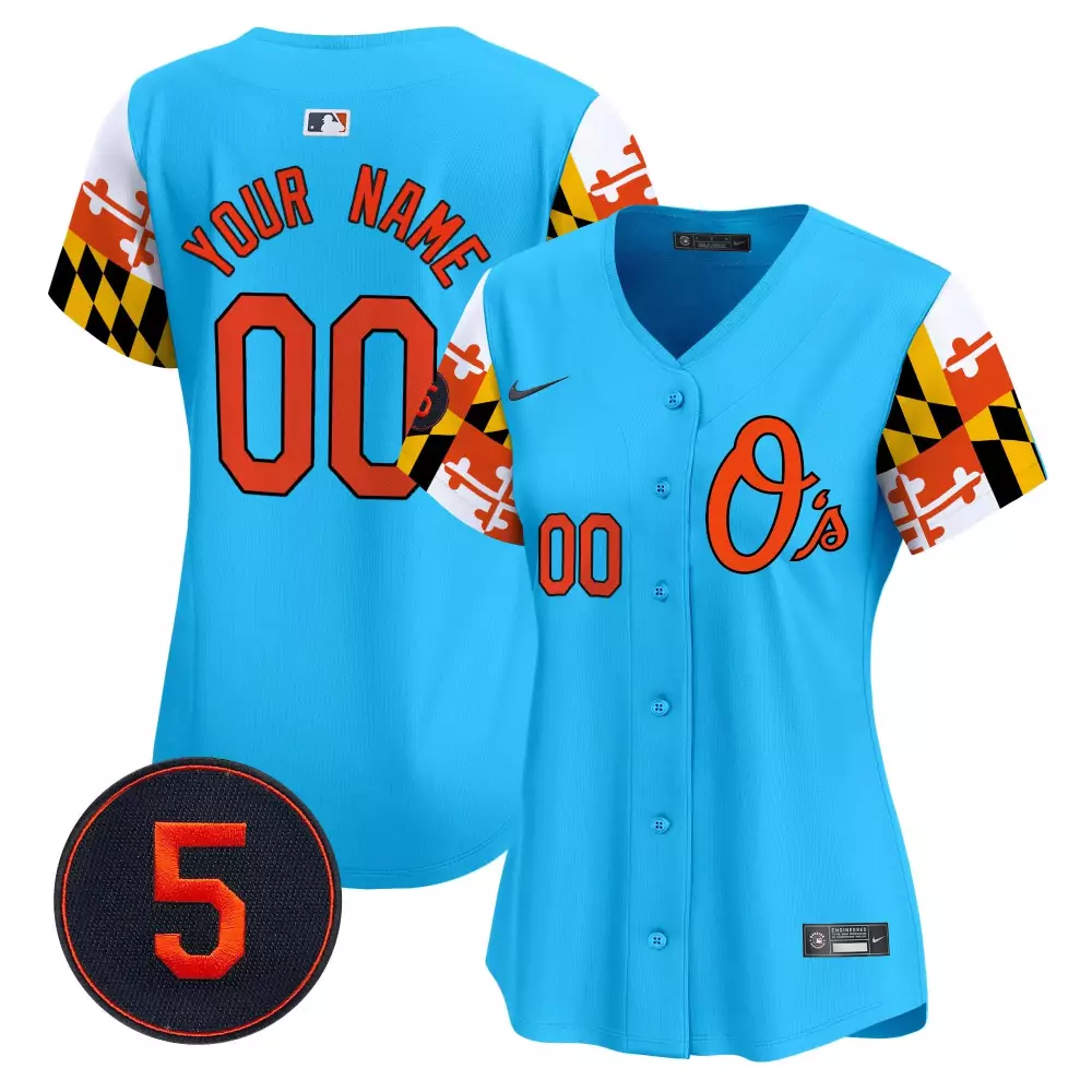 light blue unisex unisex baltimore orioles robinson patch vapor premier limited custom jersey v3 all stitched