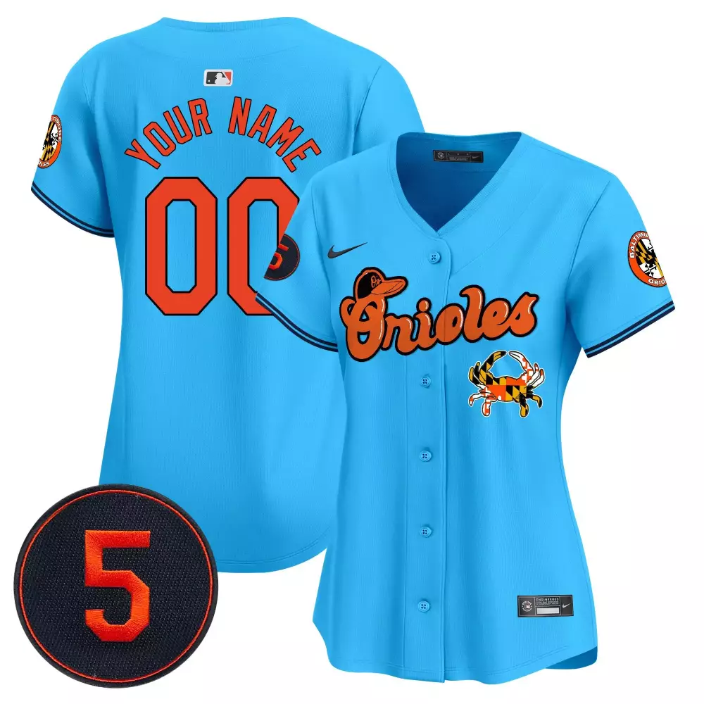 light blue women baltimore orioles robinson patch vapor premier limited custom jersey v6 all stitched