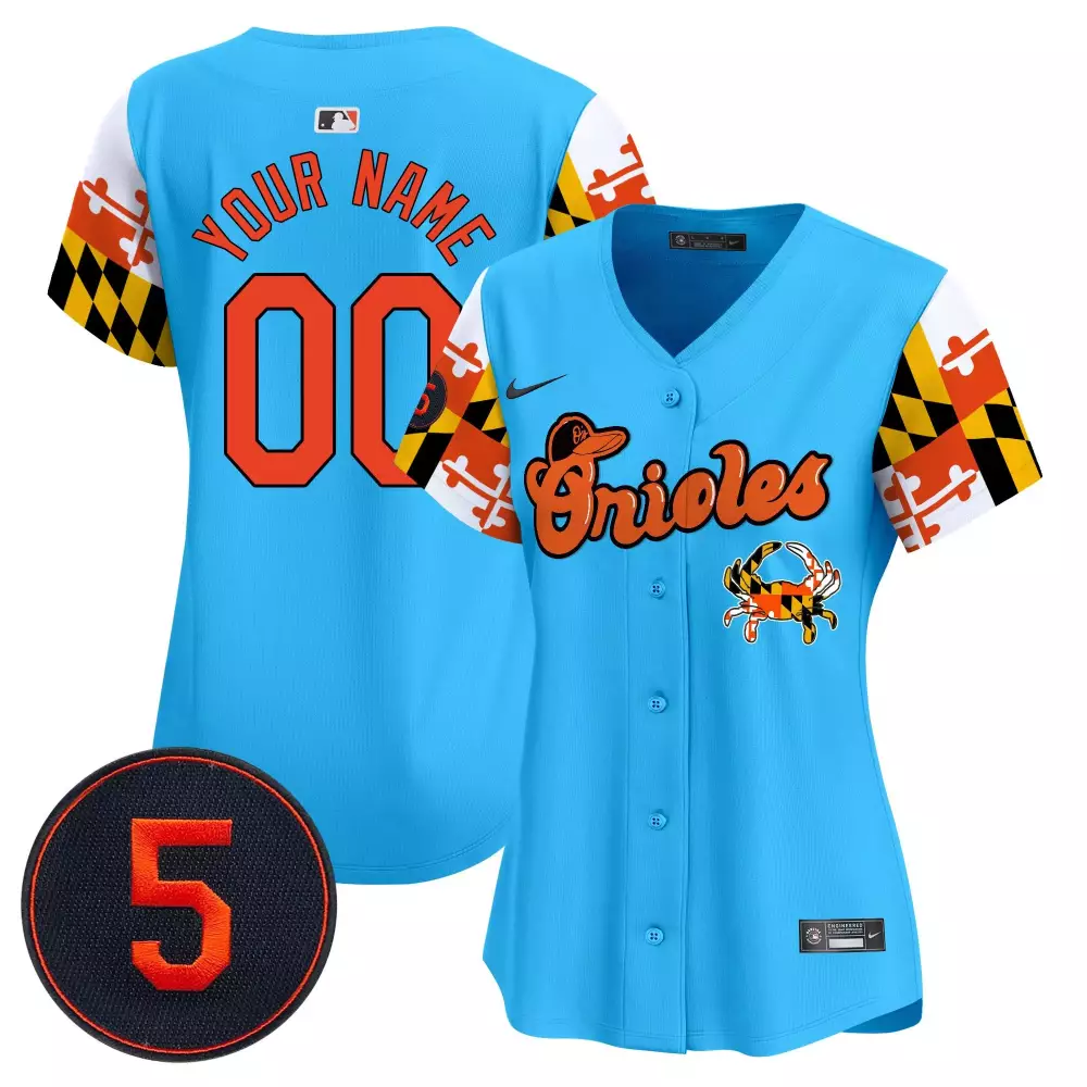 light blue women baltimore orioles robinson patch vapor premier limited custom jersey v6 all stitched