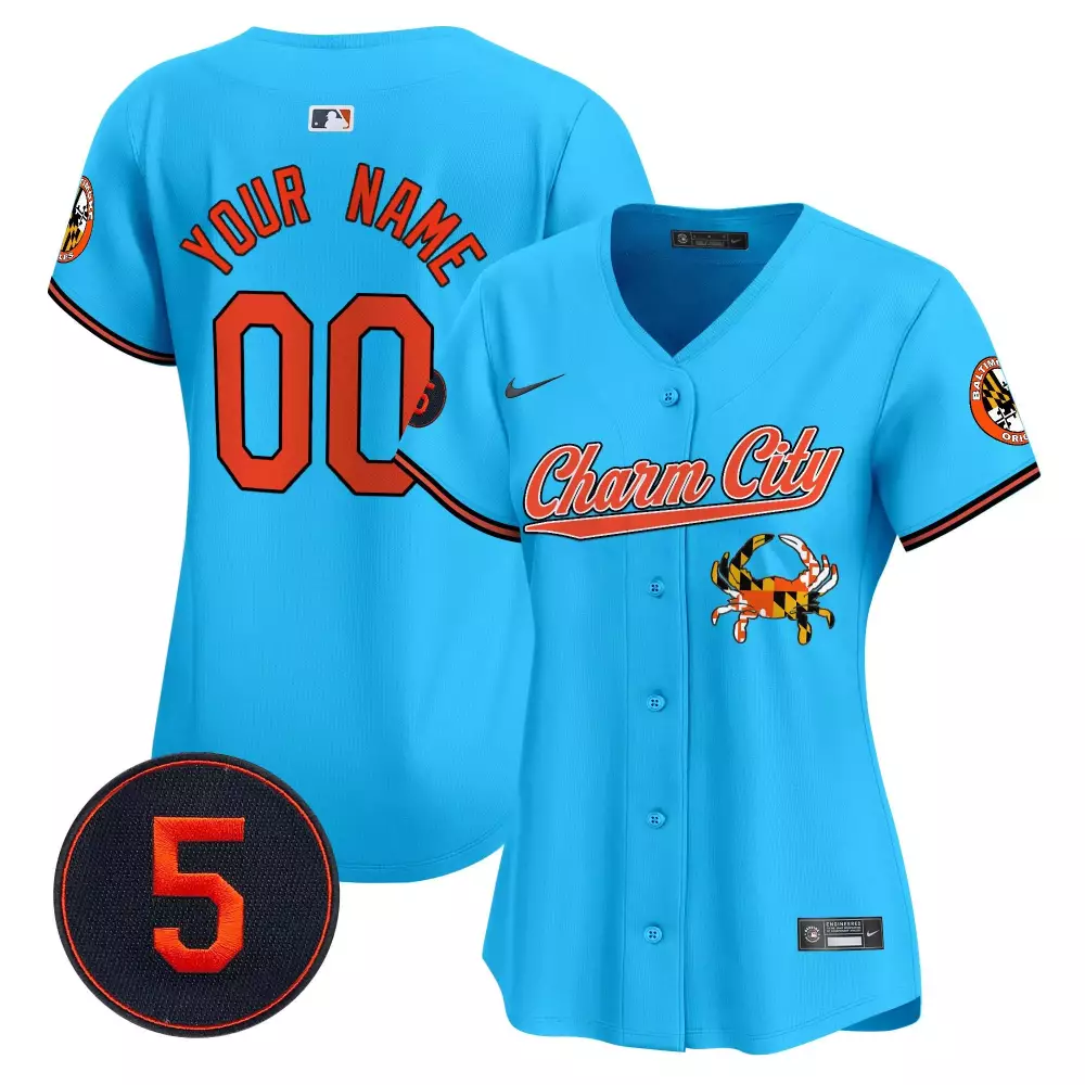 light blue women baltimore orioles robinson patch vapor premier limited custom jersey v6 all stitched