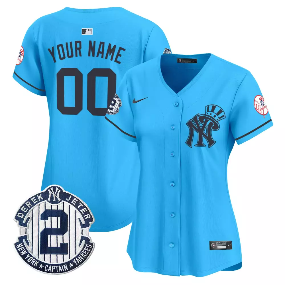 light blue women new york yankees bubblegum pink vapor premier limited custom jersey all stitched