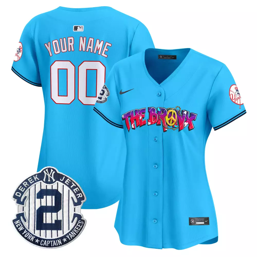 light blue women new york yankees the bronx graffiti vapor premier limited custom jersey v7 all stitched